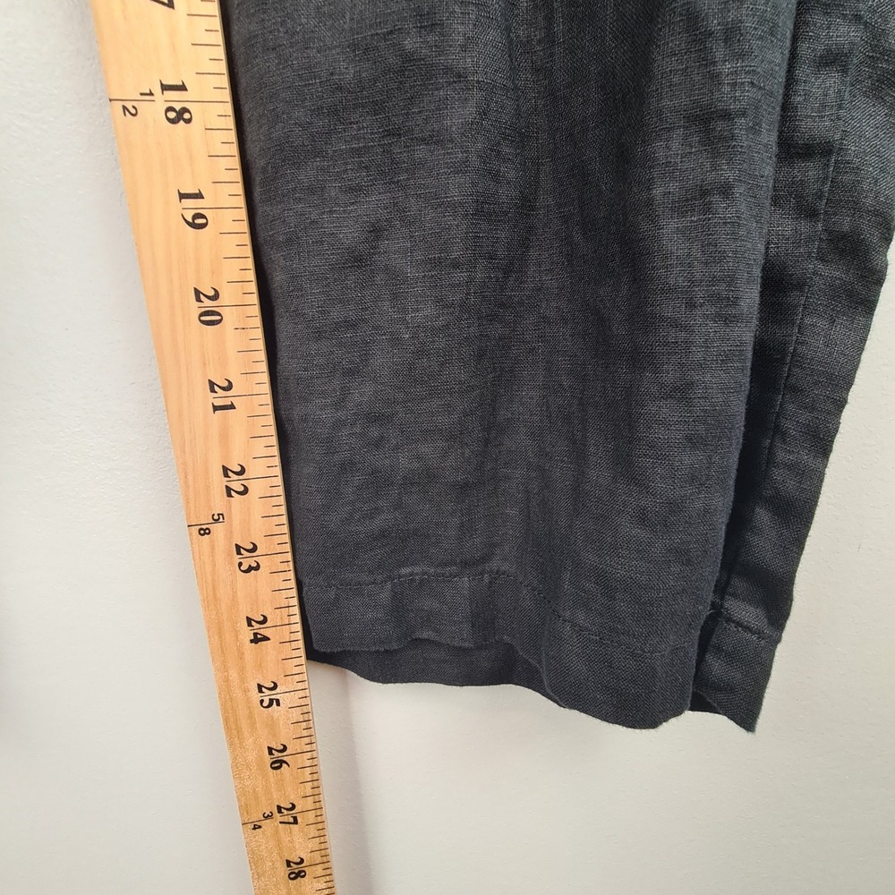 Quince Women's Black 100% European Linen Straight Leg Elastic Waist Pants Size L - Picture 4 of 9